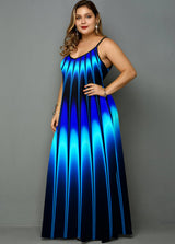 Plus Size Spaghetti Strap Stripe Print Dress