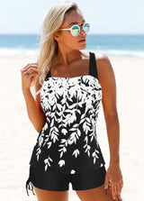 Tie Side American Flag Print Tankini Set