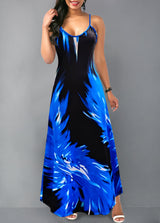 Flame Print Spaghetti Strap Maxi Dress