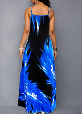 Flame Print Spaghetti Strap Maxi Dress