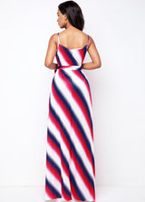Spaghetti Strap Striped Pocket Detail Dress