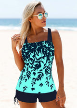 Tie Side American Flag Print Tankini Set