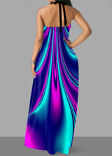 Cross Strap Colorful Pocket Maxi Dress