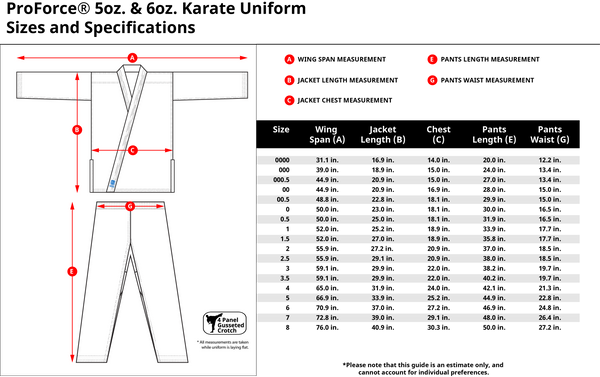 ProForce® 5 oz. Classic Karate Uniform (Elastic Drawstring) - 60/40 Blend - With Free White Belt