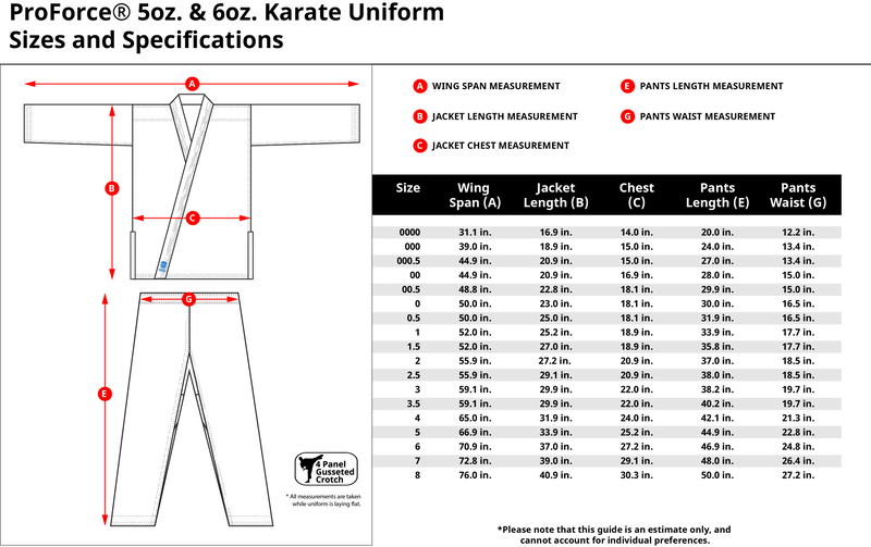 ProForce® 5 oz. Classic Karate Uniform (Elastic Drawstring) - 60/40 Blend - With Free White Belt