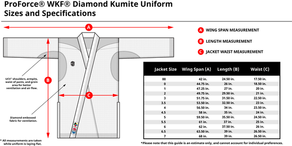 ProForce® WKF Approved Diamond Kumite Uniform White Top/Jacket
