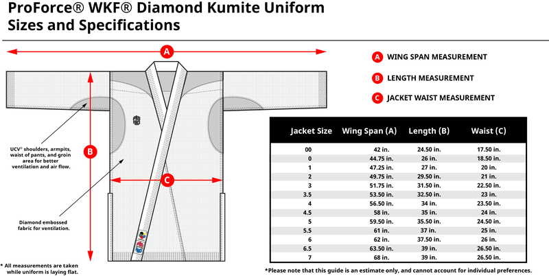 ProForce® WKF Approved Diamond Kumite Uniform White Top/Jacket