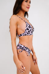 Leopard Print Halter Neck Tie Side Bikini