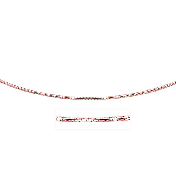14k Rose Gold Necklace in a Round Omega Chain Style, size 17''
