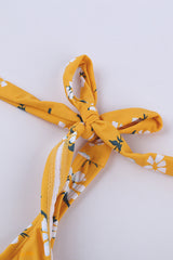 Floral Print Shoulder Tie Tankini Swimsuit