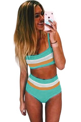 Green Bandeau Tube Bikini Set