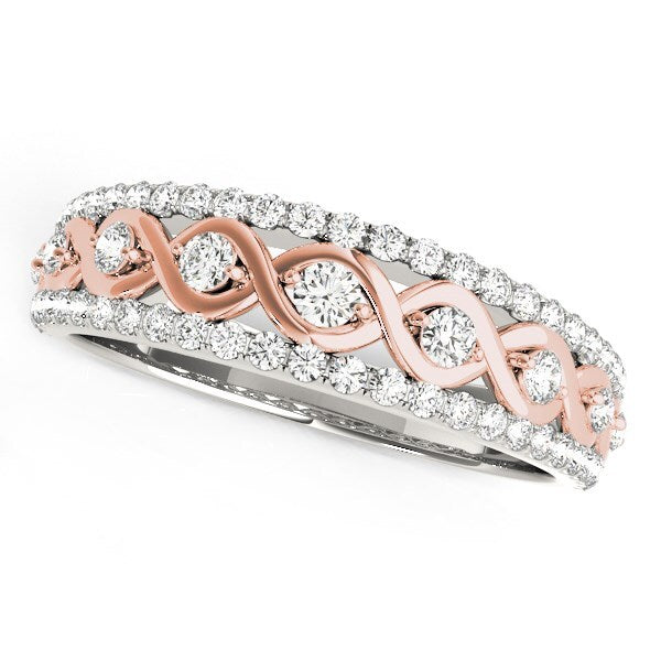 14k White And Rose Gold Infinity Diamond Band (3/8 cttw)
