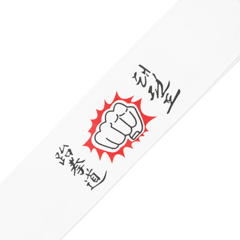 Tie-On Headband - White TKD with Fist