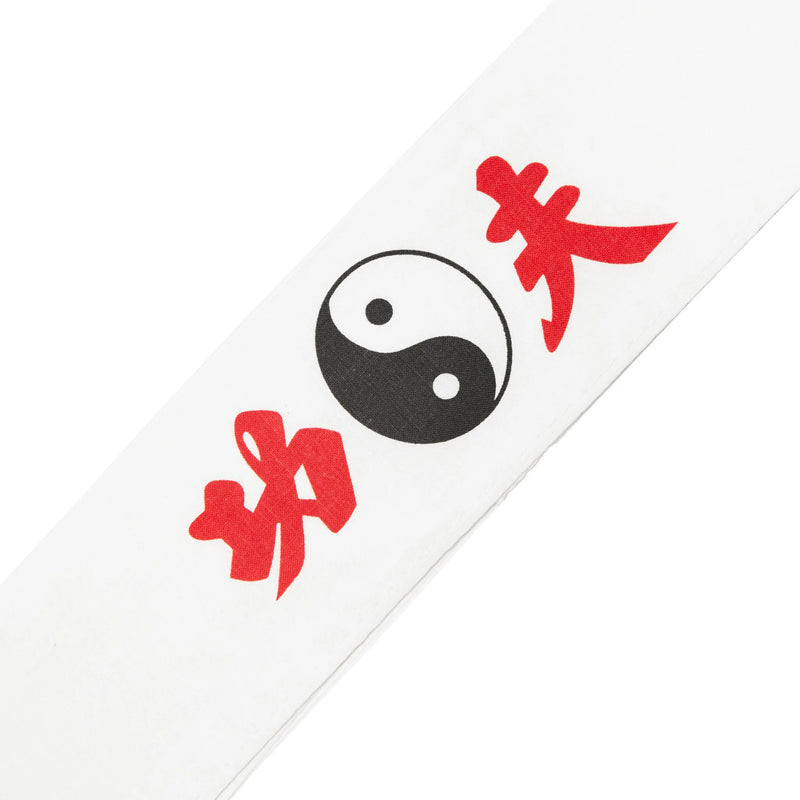 Tie-On Headband - White Yin Yang Kung Fu