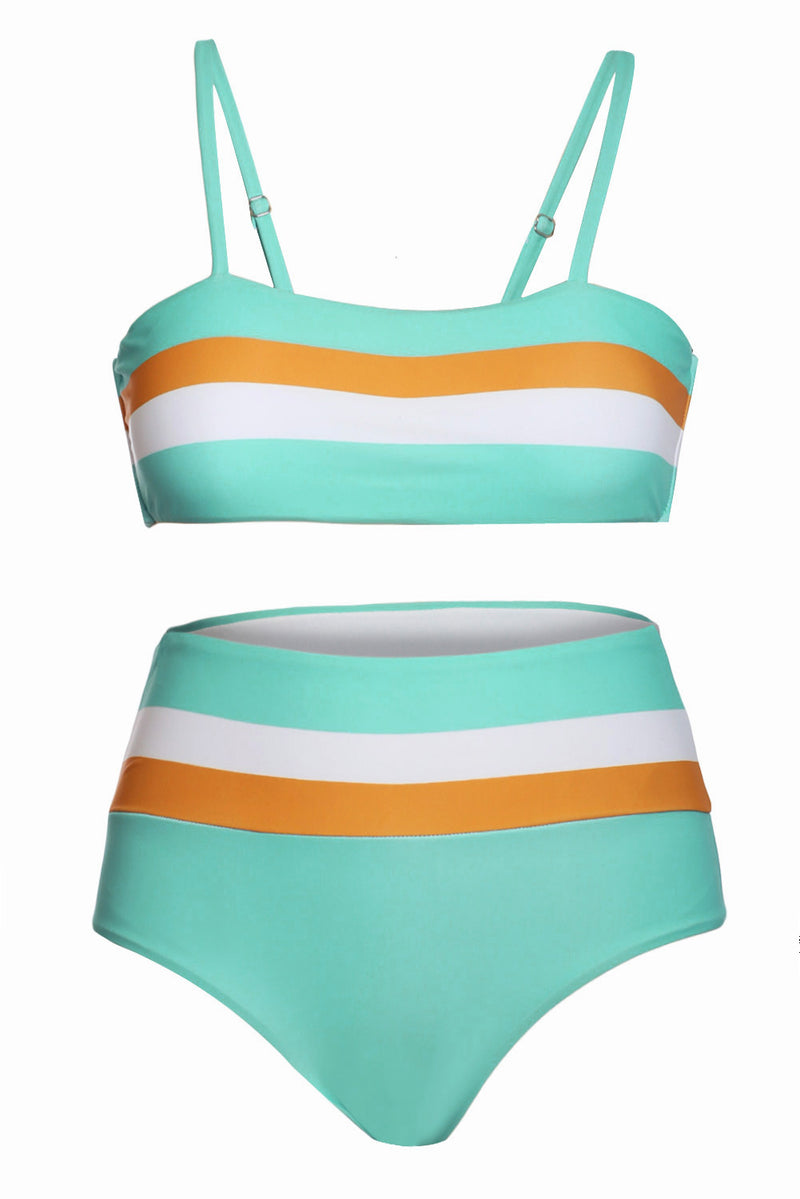 Green Bandeau Tube Bikini Set