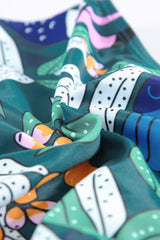 Green Floral Print Ruffled Single Shoulder High Waisted Swimsuit