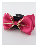 Bow hair jaw clip w/decorative spikes
