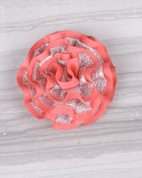 Ruffled Ribbon  Round Hair Clip