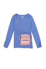 Girls aéropostale 4-6x long sleeve fashion top with 3d flap purse pocket