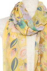 Floral pattern oblong scarf