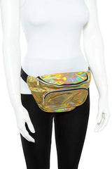 Ladies fashion holographic shiny fanny pack