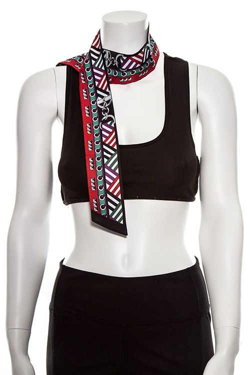 Multi functional mix print skinny lonf scarf