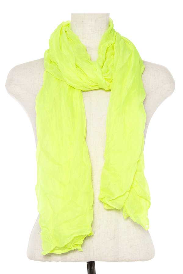 Wrinkled solid oblong scarf