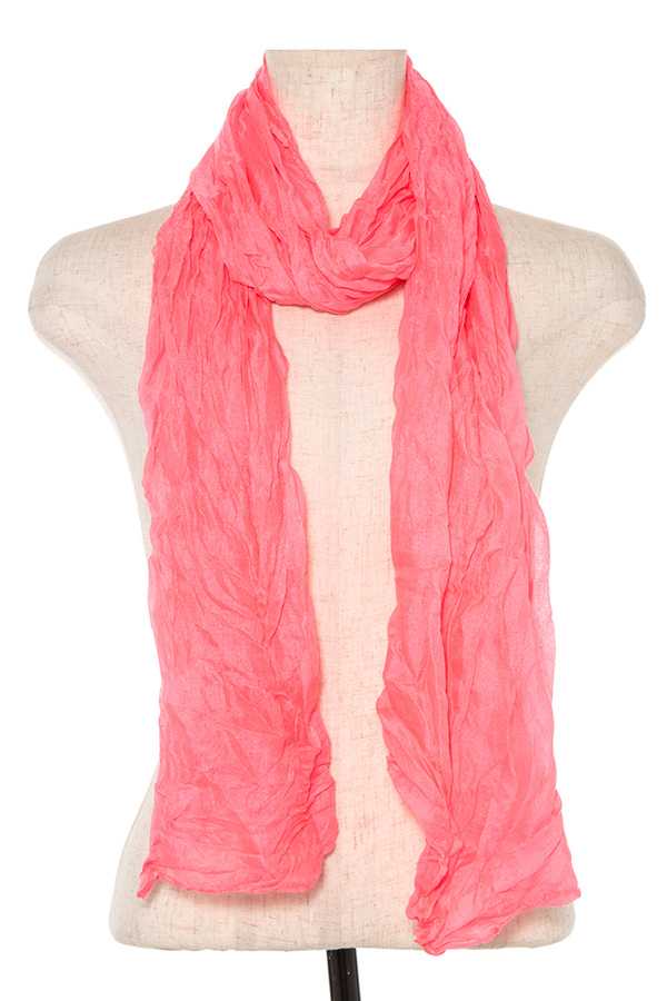 Wrinkled solid oblong scarf