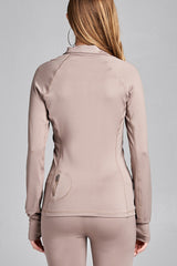 Ladies fashion solid track jacket