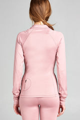Ladies fashion solid track jacket