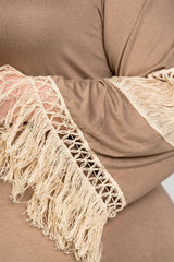 Ladies fashion plus size crochet mini dress