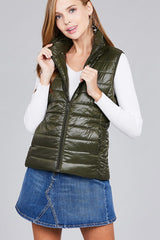 Ladies fashion plus size quilted padding vest