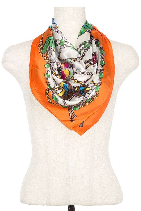 Butterfly mix silk scarf