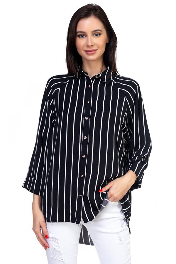 Stripe Snap Button Down Shirt