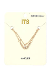 Rhinestone Metal Bead Anklet