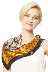 Abstract Floral Print Square Scarf