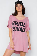 Bride Squad Graphic Short Sleeve T-shirt Dress