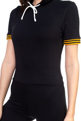 Stripe Band Top & Biker Shorts Set
