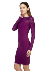 Long Sleeve Floral Mesh Dress