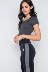 Contrast Stripe Active Sporty Leggings