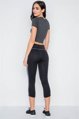 Contrast Stripe Active Sporty Leggings