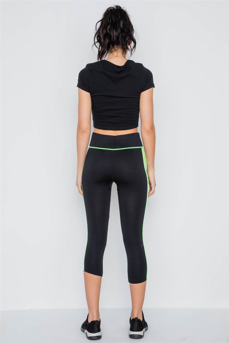 Contrast Stripe Active Sporty Leggings