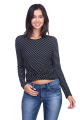 Long Sleeve Front Twist Shirt