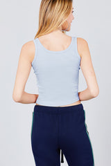 Double Scoop Neck Rib Tank Top
