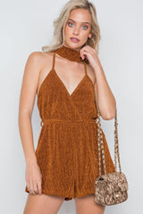 Mock Neck Cami Evening Romper
