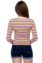 Stripe Twist Long Sleeve Shirt