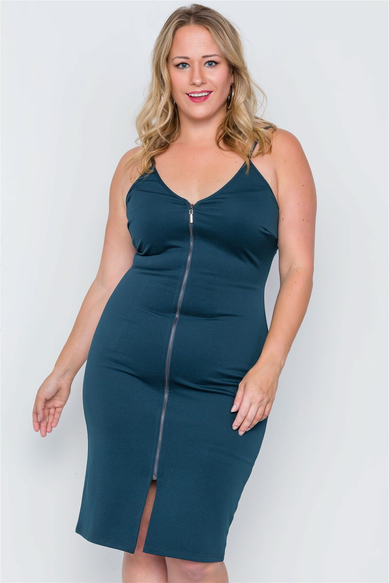 Plus Size Black Ribbed Cami Bodycon Mini Dress