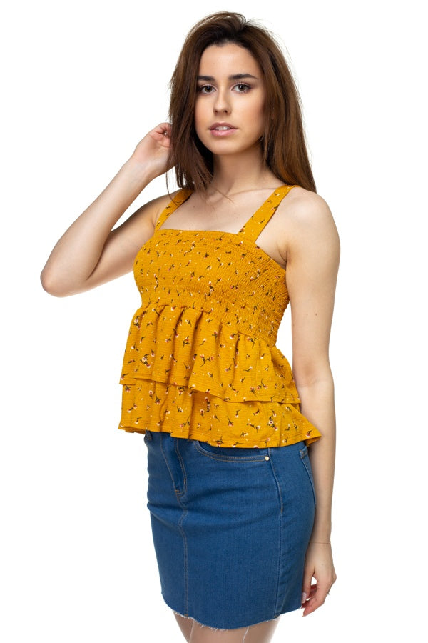 Smocked Floral Ditsy Shirt