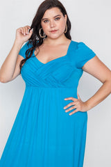 Plus Size Short Sleeve Maxi Dress