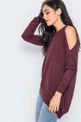 Asymmetrical Hem Seamed Sweater